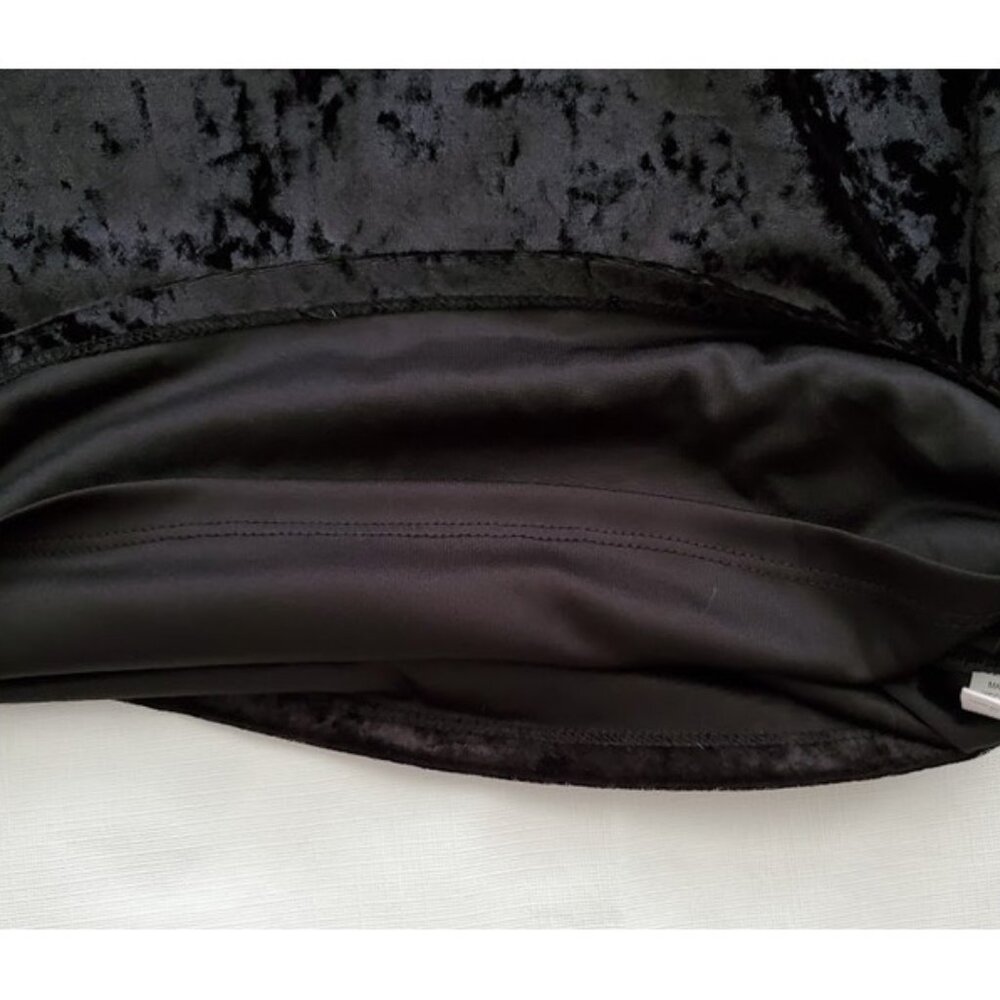 Bawdy Velvet Midi Dress Size L Black Slip Dress Cocktail Evening Party Lined - Picture 8 of 10